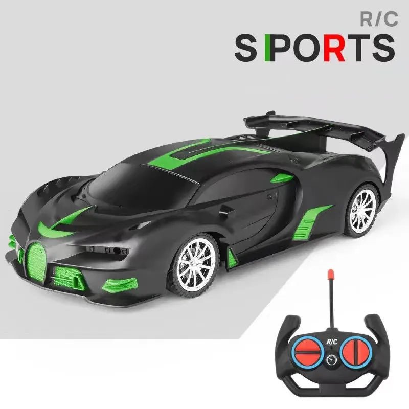 Black and green RC sports car with remote control (option 6)