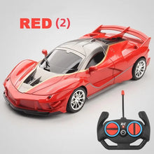 Red toy car with a remote control 