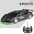 Black and green RC sports car with remote control 