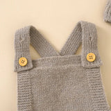 Sleeveless Knitted Romper & Hat Set: Neutral Baby Outfit image 3