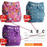 Baby Washable Reusable Cloth Pocket Nappy Diaper - 24, B image