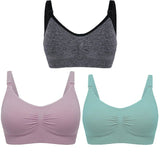 3pc Maternity Nursing Bra Set - Seamless, Breathable Cotton image 28