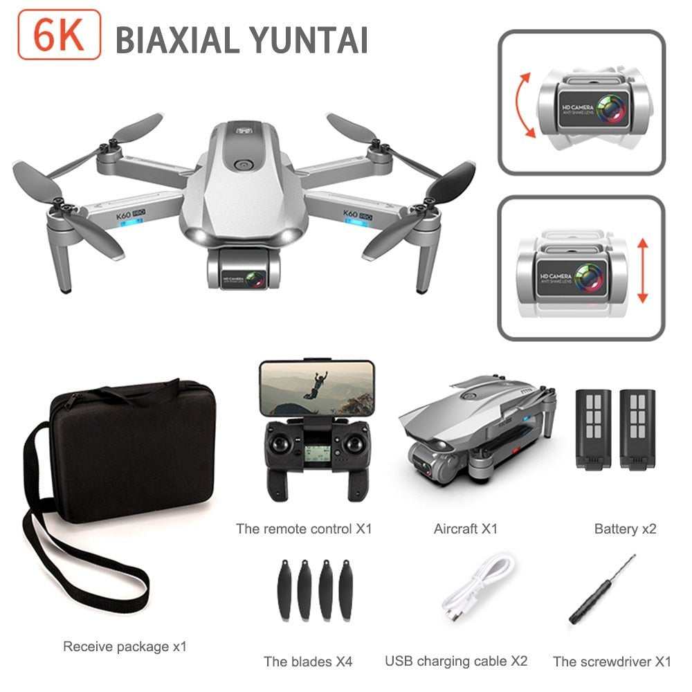 K60 Pro GPS Drone with Professional 6K Dual Camera Brushless Motor Foldable Quadcopter Long Battery Life image 7