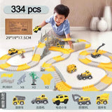 Electric Track Toy Car Set, 137-467pcs, Engineering Train for Kids - 334pcs image