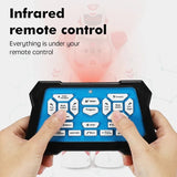 Infrared remote control held by hands with text 'Infrared remote control' and 'Everything is under your remote control'.