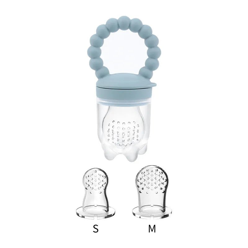 Baby teether with two size options on a white background