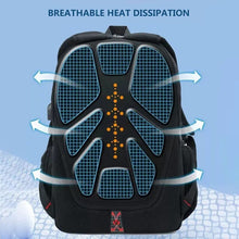 Waterproof 17 Inch Laptop Backpack with breathable back panel for cool, comfortable carrying on long commutes.