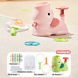 Pink toy with accessories on a beige background