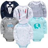 Kavkas 6PC Long Sleeve Bodysuits - 100% Cotton, 0-12M image
