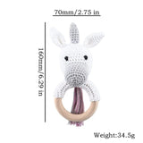 Wooden Baby Rattle & Teether - Crochet Animal Designs image 18