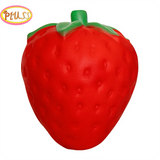 Red strawberry-shaped object with green stem on a white background, featuring the brand 'Pululu'.