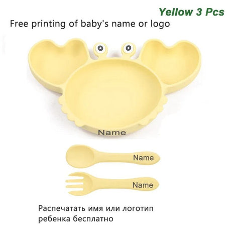 Personalized Baby Crab Plate Set with Suction Bowl image 19