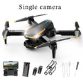 Black drone with accessories on a white background