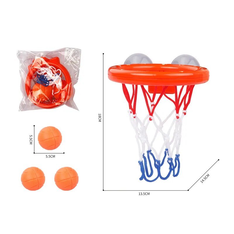 Bath Basketball Hoop & Balls Set - Cute Whale Toy for Toddler Bath Time - Basketball basket image
