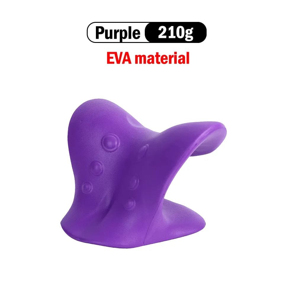 Neck & Shoulder Relaxer Stretcher - Cervical Traction Pillow - EVA-Purple image
