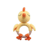 Crochet Bunny Rattle & Teether with Wood Ring - Chick image