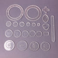 22pcs Spirograph drawing toys set with interlocking gears and wheels for creative pattern drawing at home.