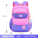 Orthopedic Girls' Primary School Backpack: Gradient Color, Large Capacity - Pink Purple Large image