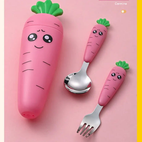 Cartoon Baby Fork & Spoon Set - 1/3PCS Kid Tableware image 0