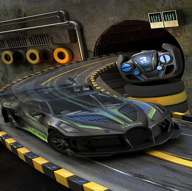 Front angle view of the 2.4G Drift RC Racing Car on a race track for competitive kids racing and off-road driving fun.