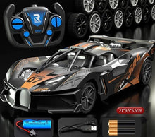2.4G Drift RC Racing Car with high-torque motor on a glossy floor for high-speed drifting and stunt racing at home.