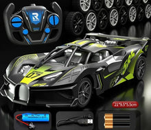 2.4G Drift RC Racing Car with performance drift tyres and USB charging cable for smooth sliding on indoor floors.