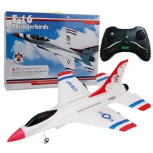 F-16 style electric RC airplane outdoor glider with box and remote for aerobatic flying and gifting.