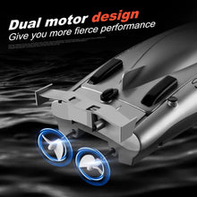 Close-up of the dual motor design on the waterproof RC Racing Boat for powerful high-speed water runs.