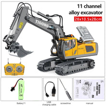 RC excavator construction vehicle set for boys and girls to build, dig and haul in imaginative play.