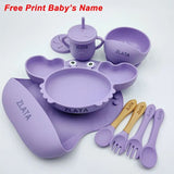 Personalized Baby Crab Plate Set with Suction Bowl image 2