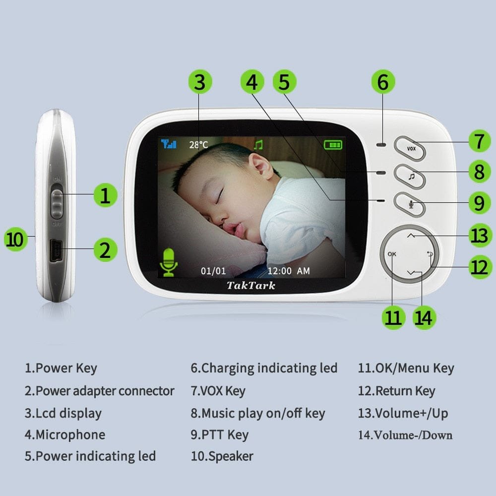 Wireless Video Color Baby Monitor High Resolution Security Camera image 3