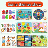 Collection of colorful children's educational puzzles on a white background