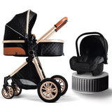 Multi-functional 3-in-1 Baby Stroller: High Landscape, Reclining, Lightweight image 2