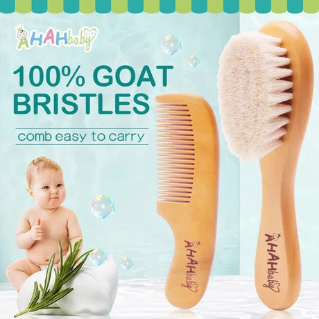 2pcs Baby Hair Brush & Comb Set for Newborn image 0