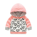 2pcs Outfit Cotton Baby Tracksuit Set with a pink heart print hoodie for cosy daily wear and nursery outings.