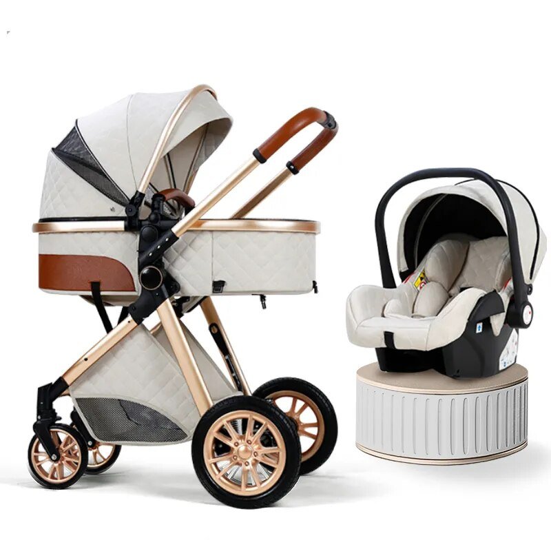 3-in-1 baby stroller anti-shock wheel detail for smooth rides on uneven ground.