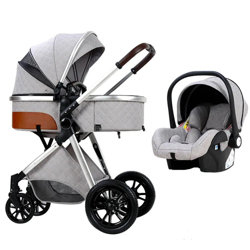 3-in-1 baby stroller and pram set shown from the front for everyday outings.