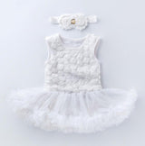 Baby summer bodysuit infant girls princess dress image 10