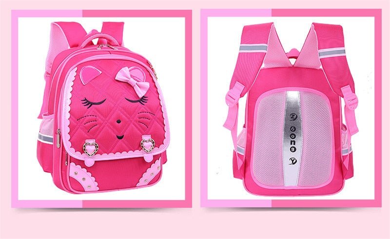Fashion Sweet Cat Girl's School Bags Waterproof Cartoon Pattern image 19