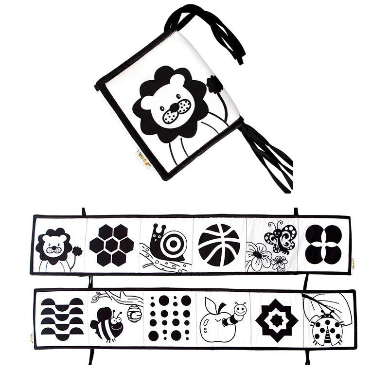 Black & White Contrast Cloth Book - Newborn Crib Bumper Toy image 2