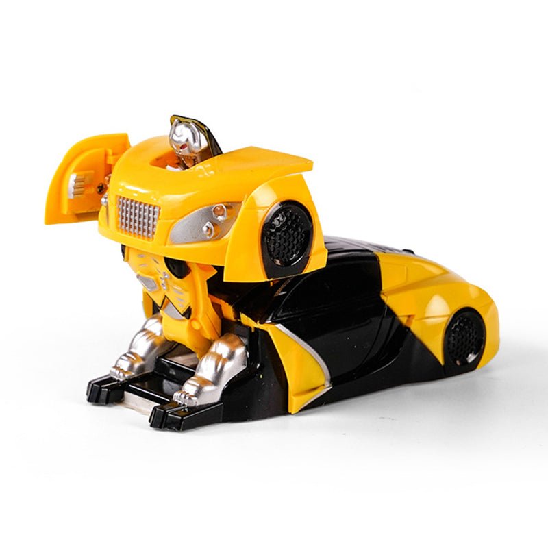 Toy robot in yellow and black color scheme.