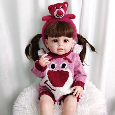 55cm Waterproof Reborn Doll - Silicone, Curly Hair, Bathable image 15