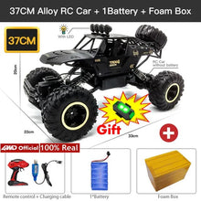 37cm 4WD RC buggy with LED headlights in the alloy edition, lighting the track for evening garden racing.