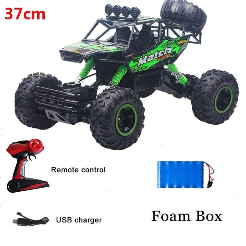 Toy monster truck with remote control and USB charger
