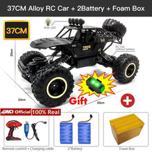37cm kids LED RC racing off-road buggy with two batteries, ready for weekend races and holiday play.