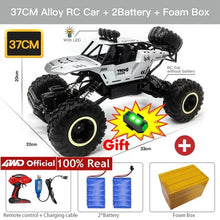 37cm rugged 4WD RC off-road buggy with battery set, engineered for jumps, dirt tracks, and rough ground.