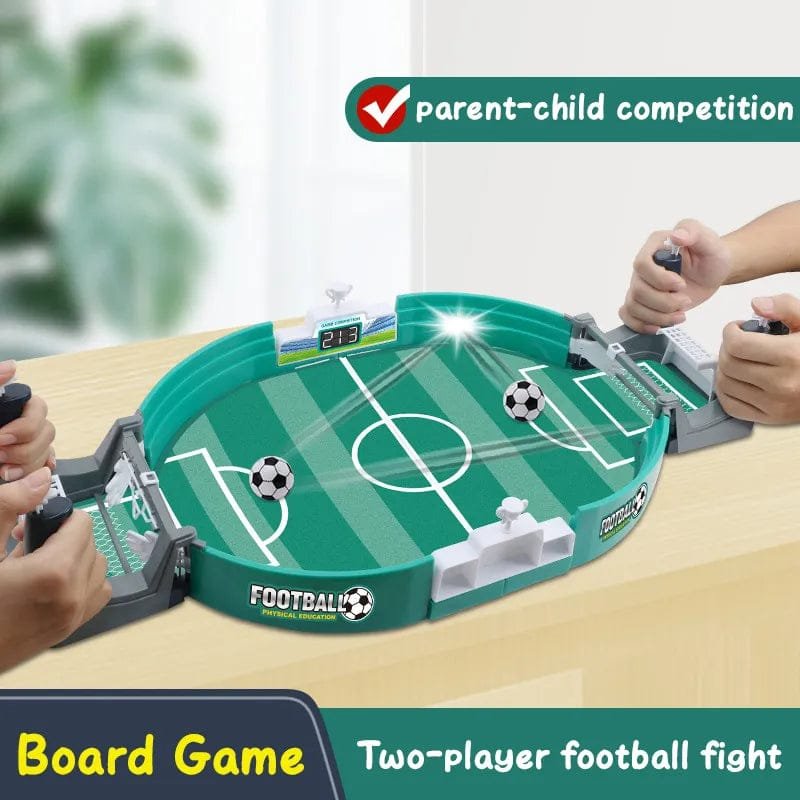 Board game with two players playing a two-player football fight on a table.