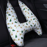 U-Shape Kids Travel Pillow with Cute Animal Pattern - Avocado image