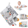 3D High Contrast Soft Cloth Baby Book with jungle animals for sensory play and tummy time from 0-12 months.