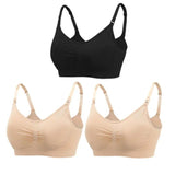 3pc Maternity Nursing Bra Set - Seamless, Breathable Cotton image 24